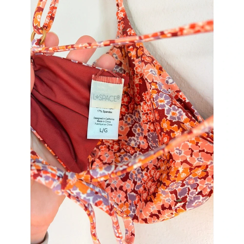 L*SPACE Ringo Bikini Top Floral Size Large